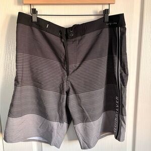 Quiksilver Men's Black and Gray Board Shorts